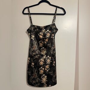 Urban Outfitters Black Floral Mini Dress